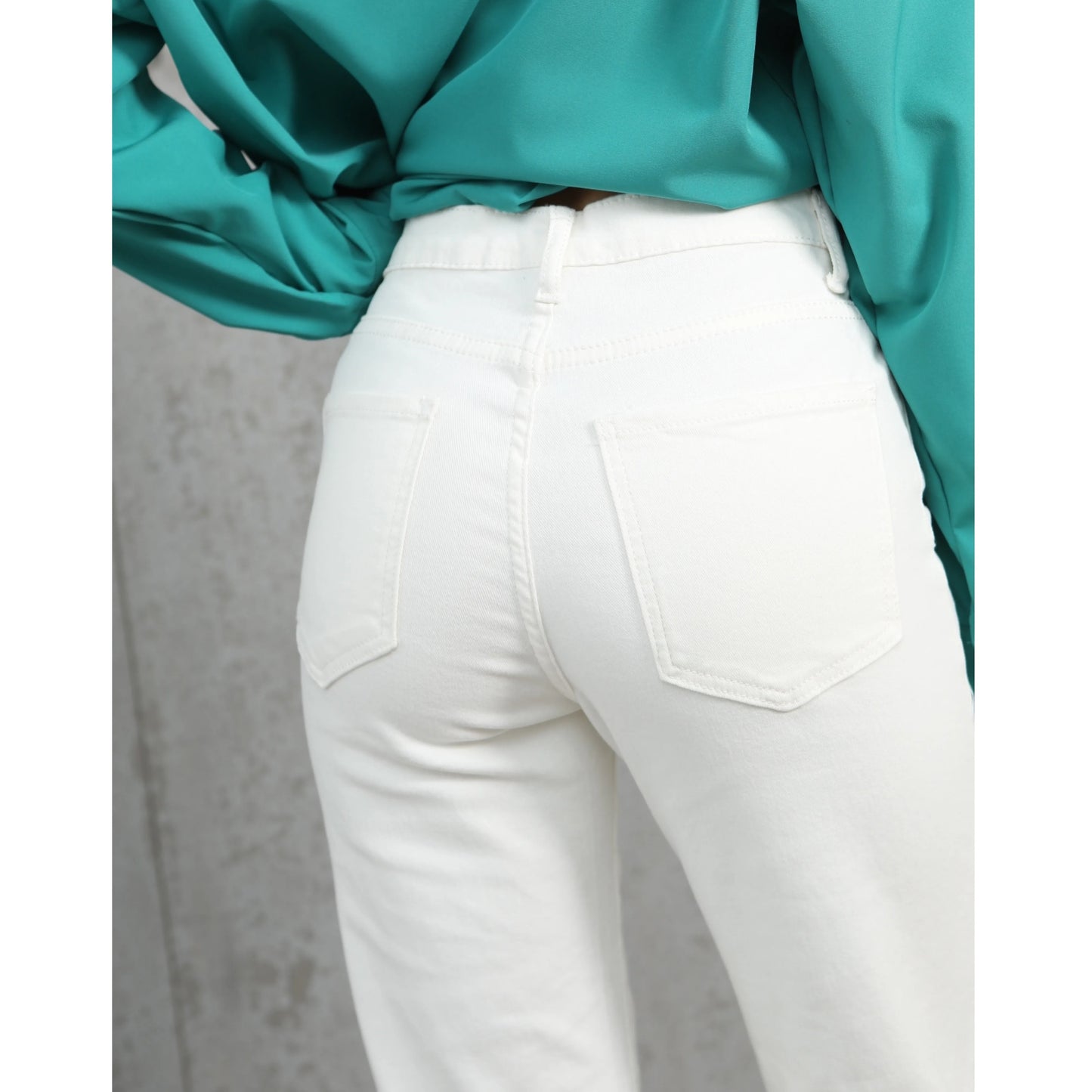 Women's Vintage White Wide Leg Jeans