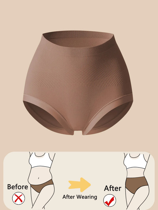 4-Pack Women's High-Waist Tummy Control Panties – Antibacterial Cotton Underwear