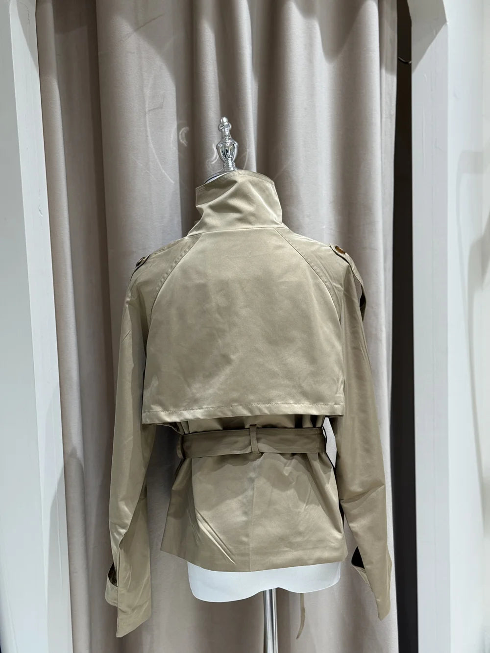 Bella Belted Cropped Trench Jacket