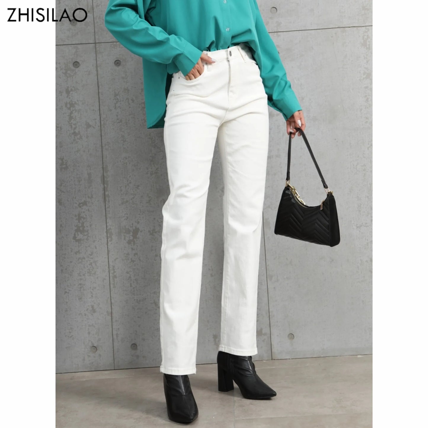 Women's Vintage White Wide Leg Jeans