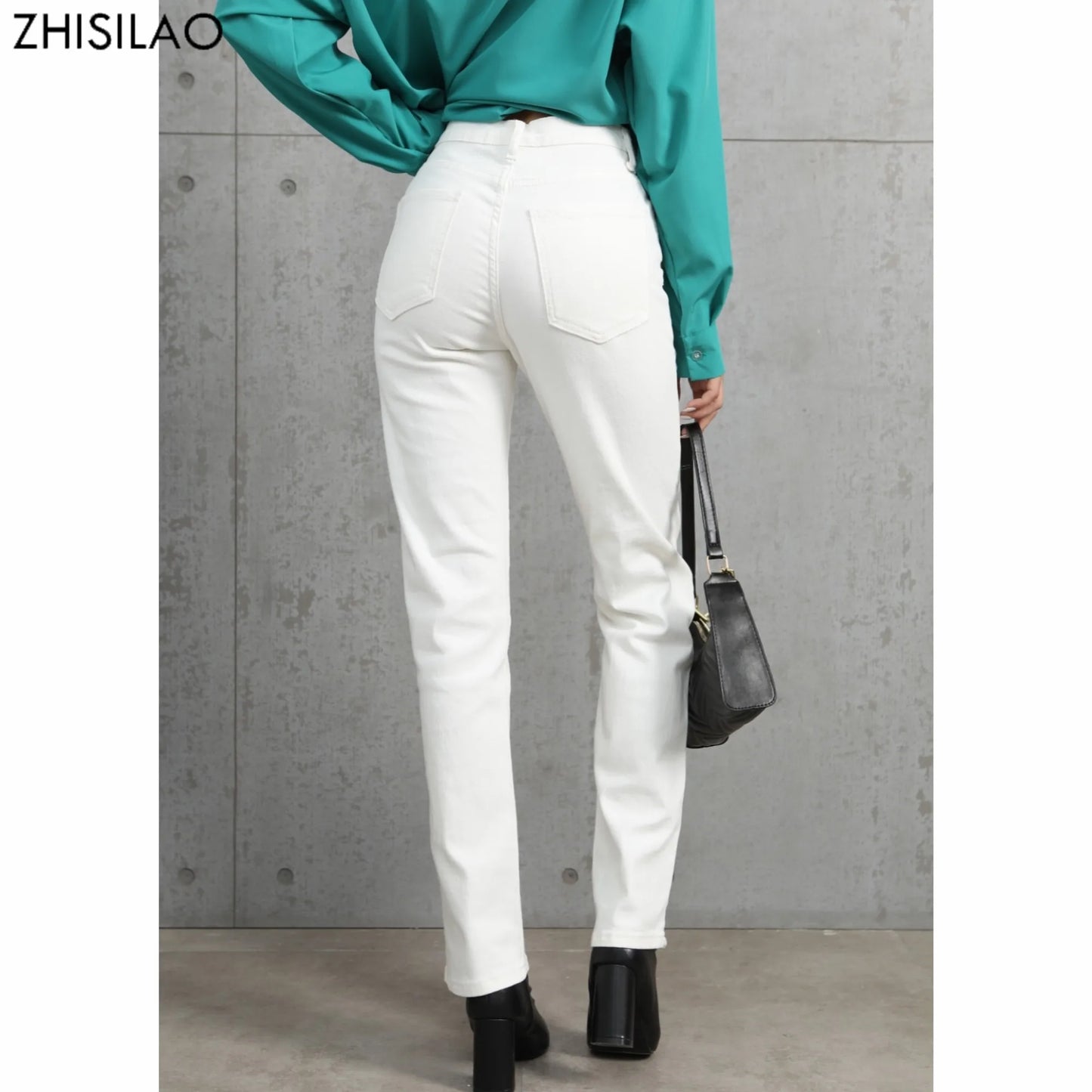 Women's Vintage White Wide Leg Jeans