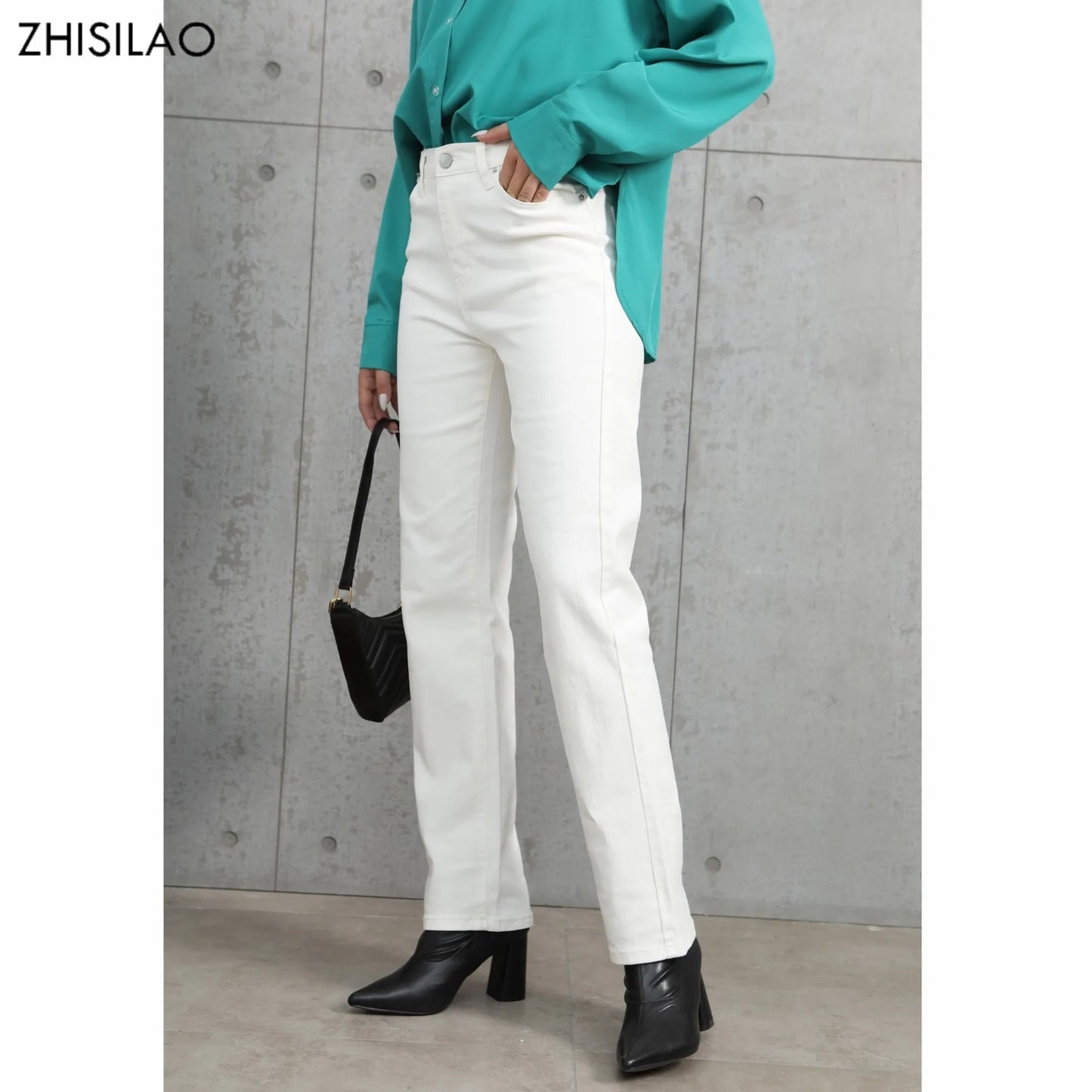 Women's Vintage White Wide Leg Jeans
