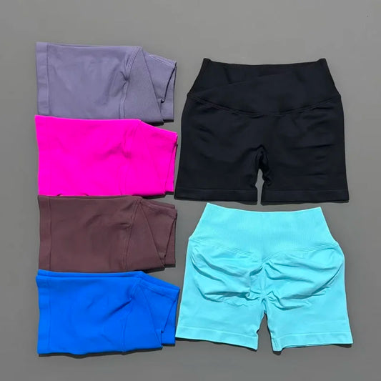 HISTELLO Vision 4.5” Cross Waist Seamless Gym Shorts