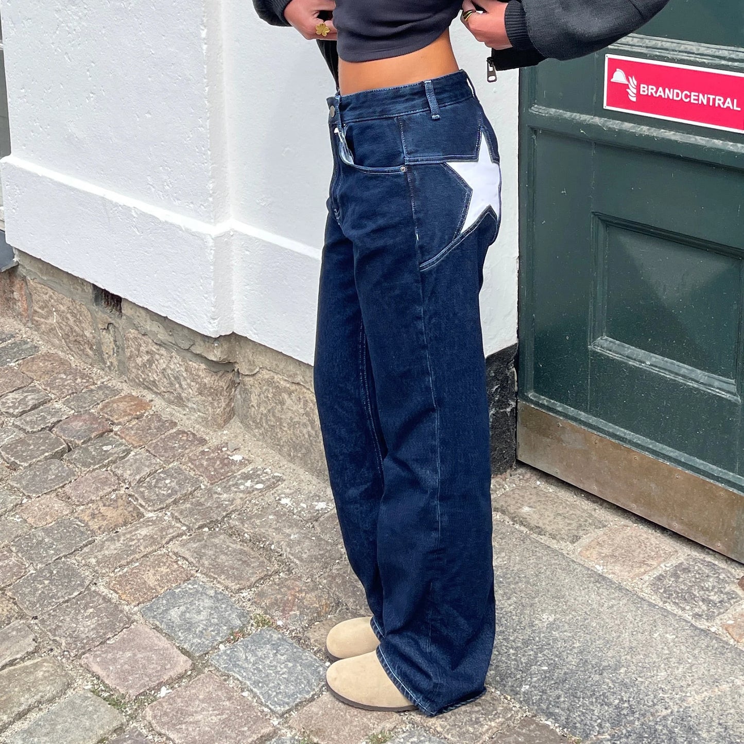 Women's Y2K Star Print Baggy Jeans