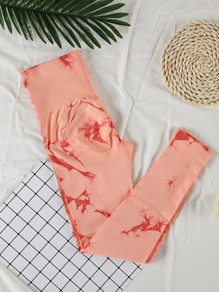 Women's Tie-Dye Seamless Push-Up Leggings