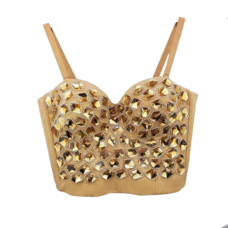 Pearl Rhinestone Y2K Corset Crop Top