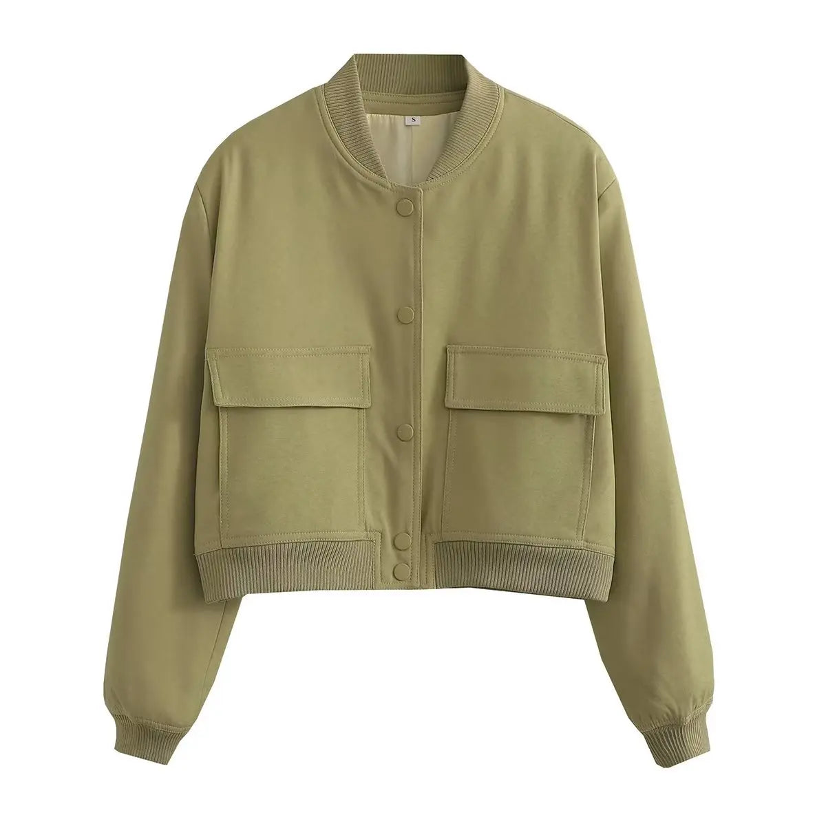 Women’s Chic V-Neck Bomber Jacket