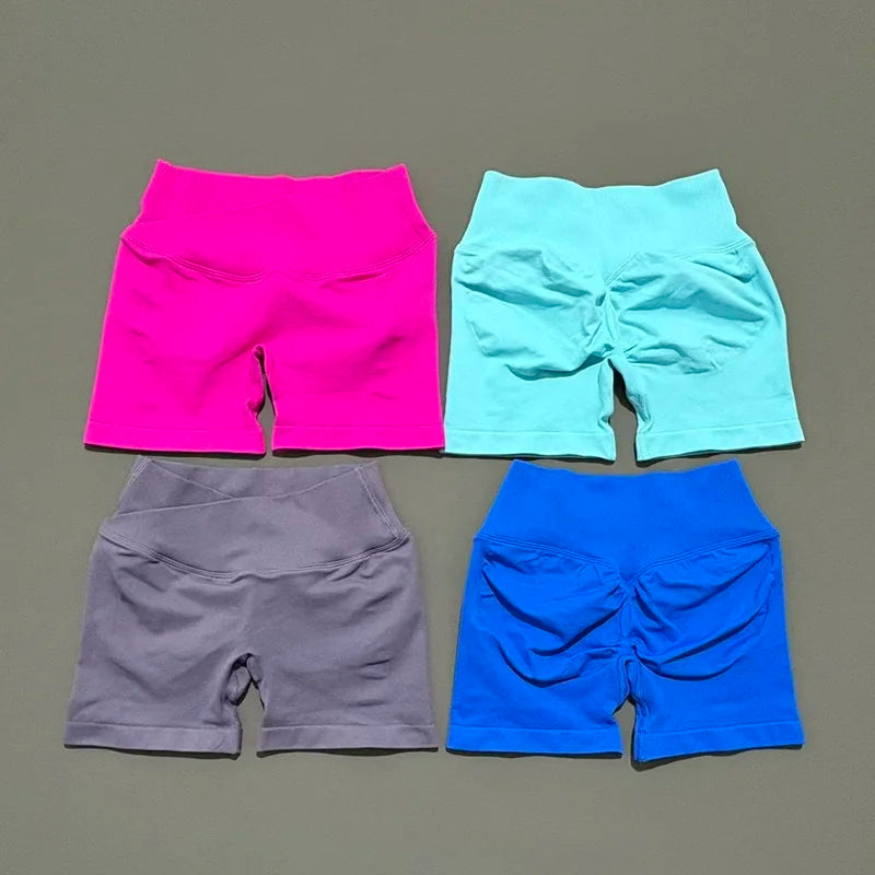 HISTELLO Vision 4.5” Cross Waist Seamless Gym Shorts