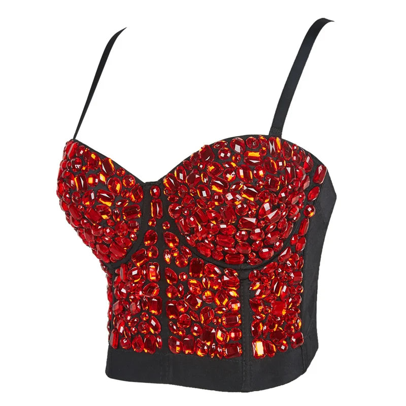 Pearl Rhinestone Y2K Corset Crop Top