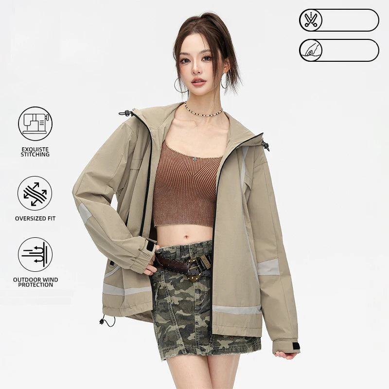 Women's Hooded Outdoor Windbreaker Jacket