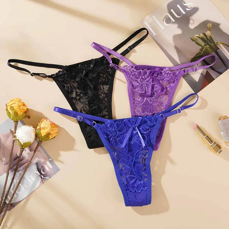 Women's Lace Adjustable Low-Rise Thong