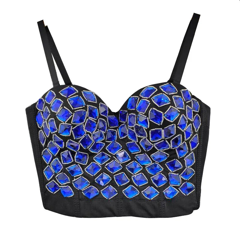 Pearl Rhinestone Y2K Corset Crop Top