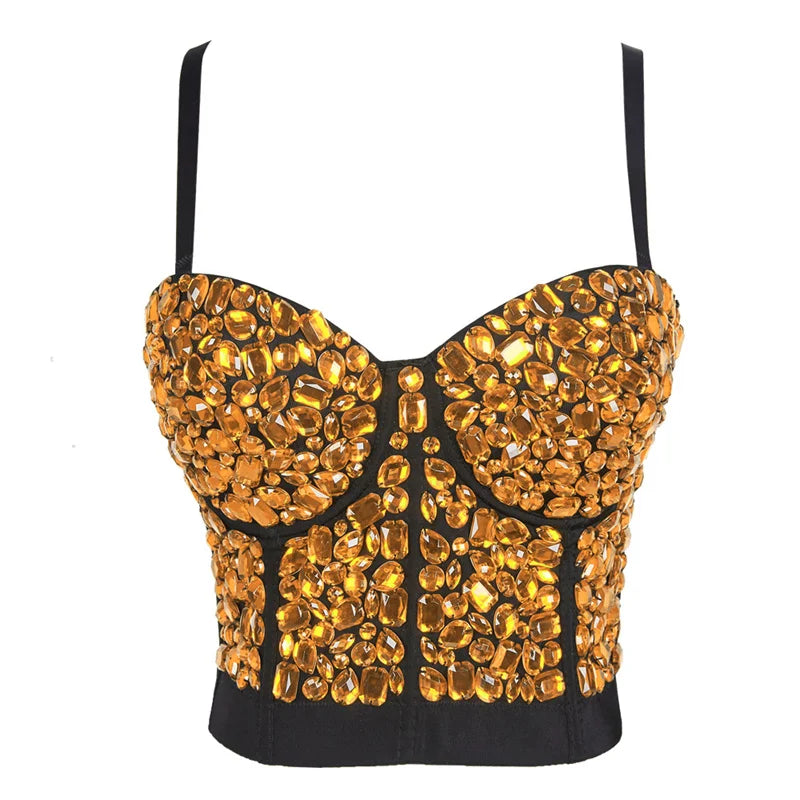 Pearl Rhinestone Y2K Corset Crop Top