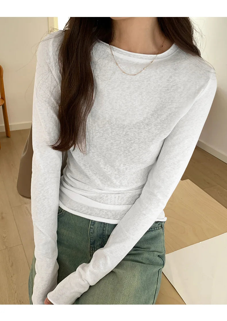 Women’s Slim Fit Long Sleeve Basic T-Shirt
