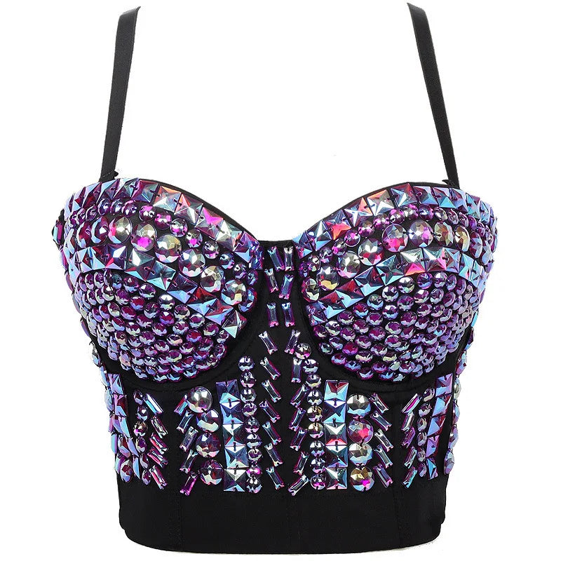 Pearl Rhinestone Y2K Corset Crop Top