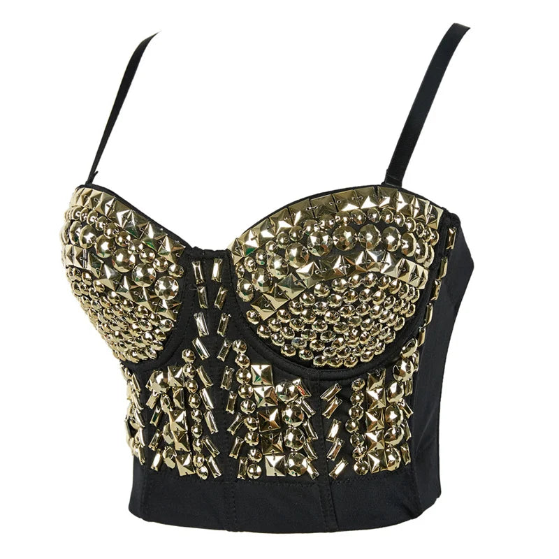 Pearl Rhinestone Y2K Corset Crop Top