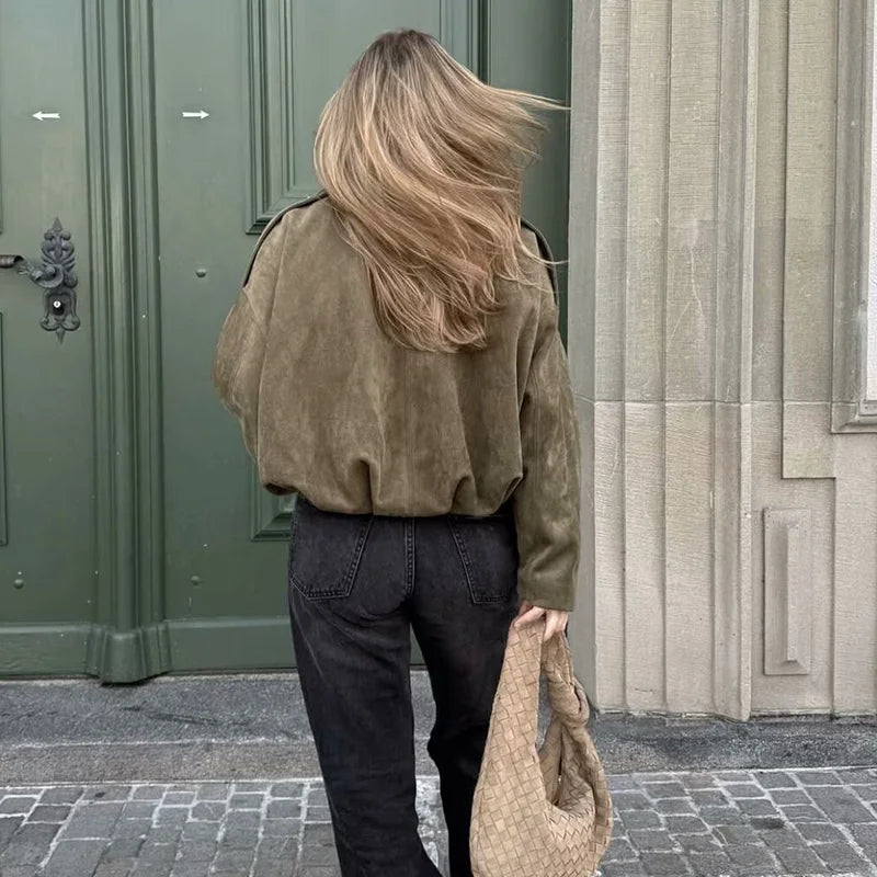 Vintage Oversized Women’s Bomber Jacket