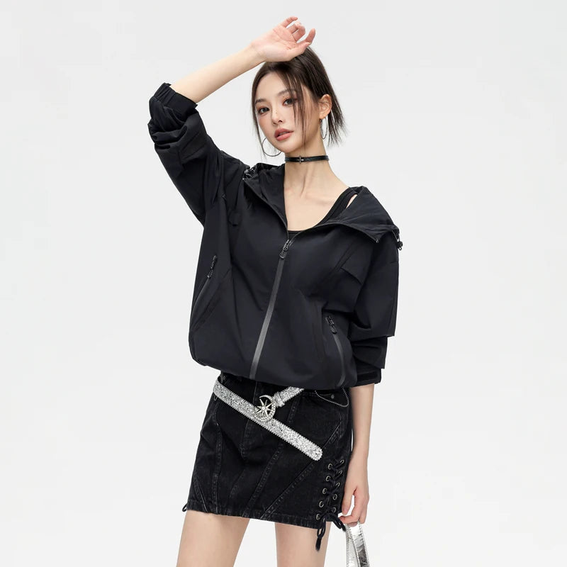 Women's Hooded Outdoor Windbreaker Jacket