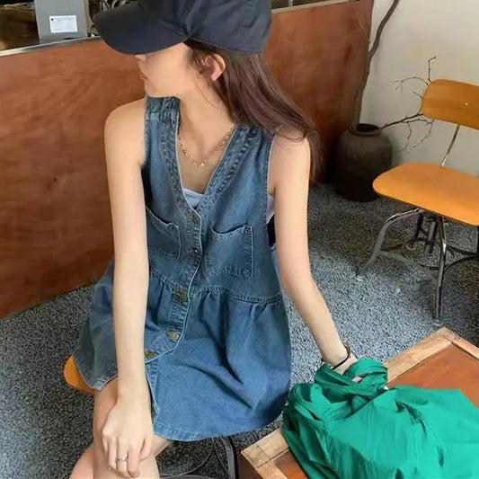 Women's Denim A-Line Mini Dress