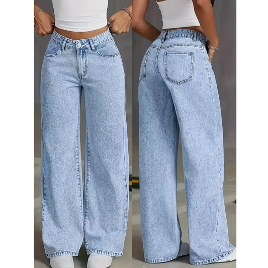 Plus Size Wide Leg Stretch Jeans