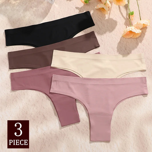 3-Pack Women's Ultra-Thin Seamless Brazilian Panties – Ice Silk Underwear