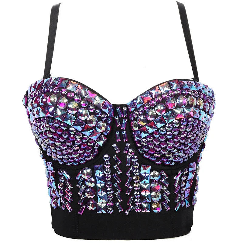Pearl Rhinestone Y2K Corset Crop Top