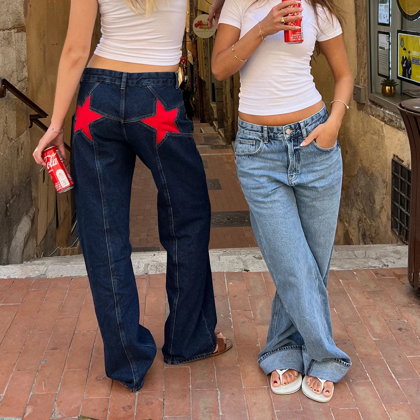 Women's Y2K Star Print Baggy Jeans