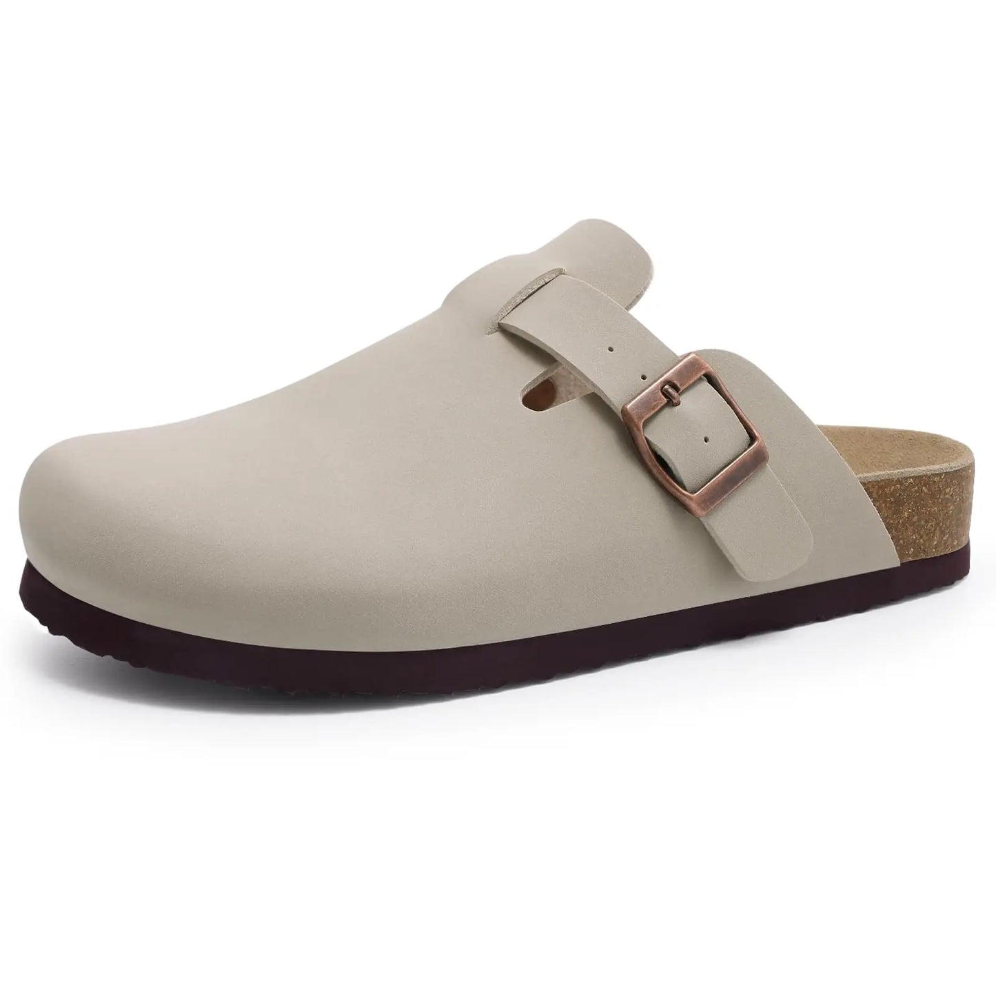 Unisex Suede Cork Insole Mules Slippers