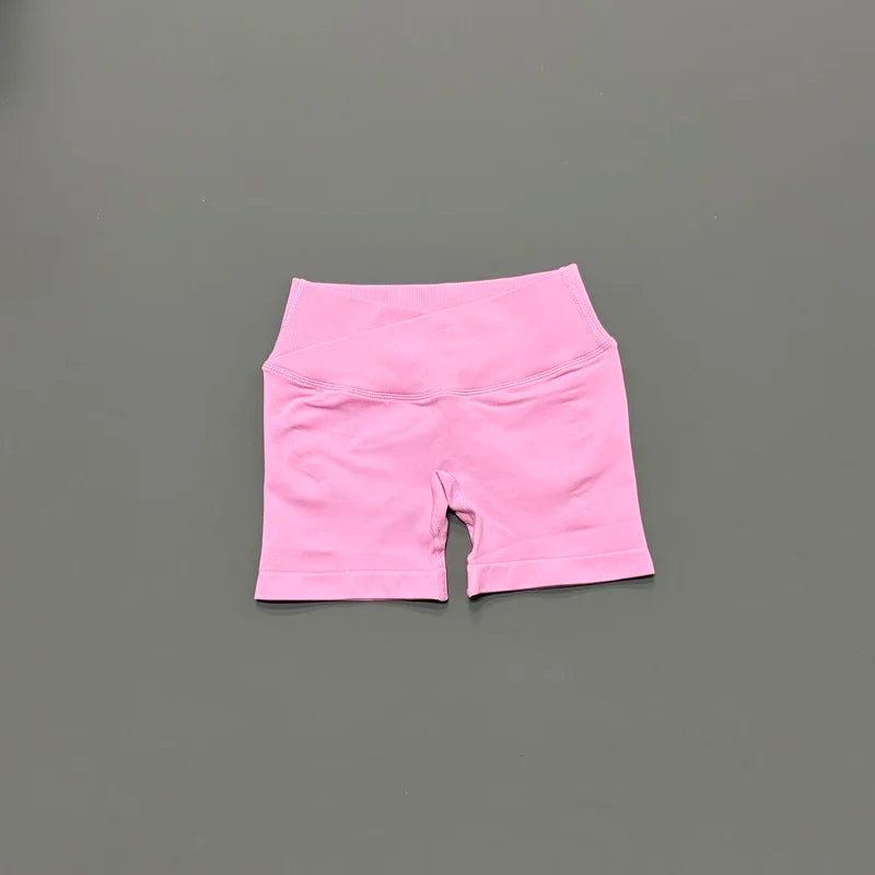 HISTELLO Vision 4.5” Cross Waist Seamless Gym Shorts