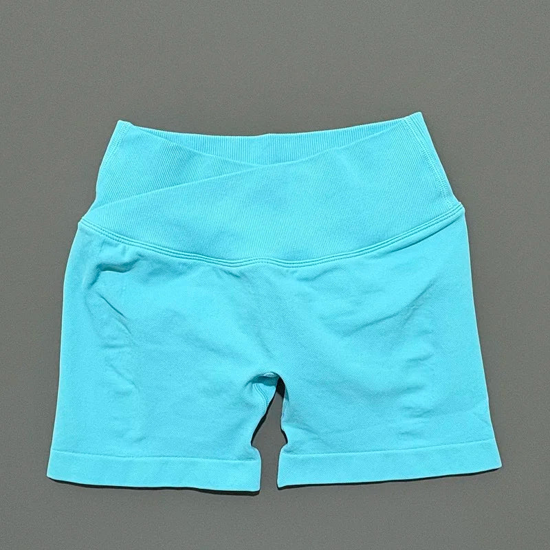 HISTELLO Vision 4.5” Cross Waist Seamless Gym Shorts
