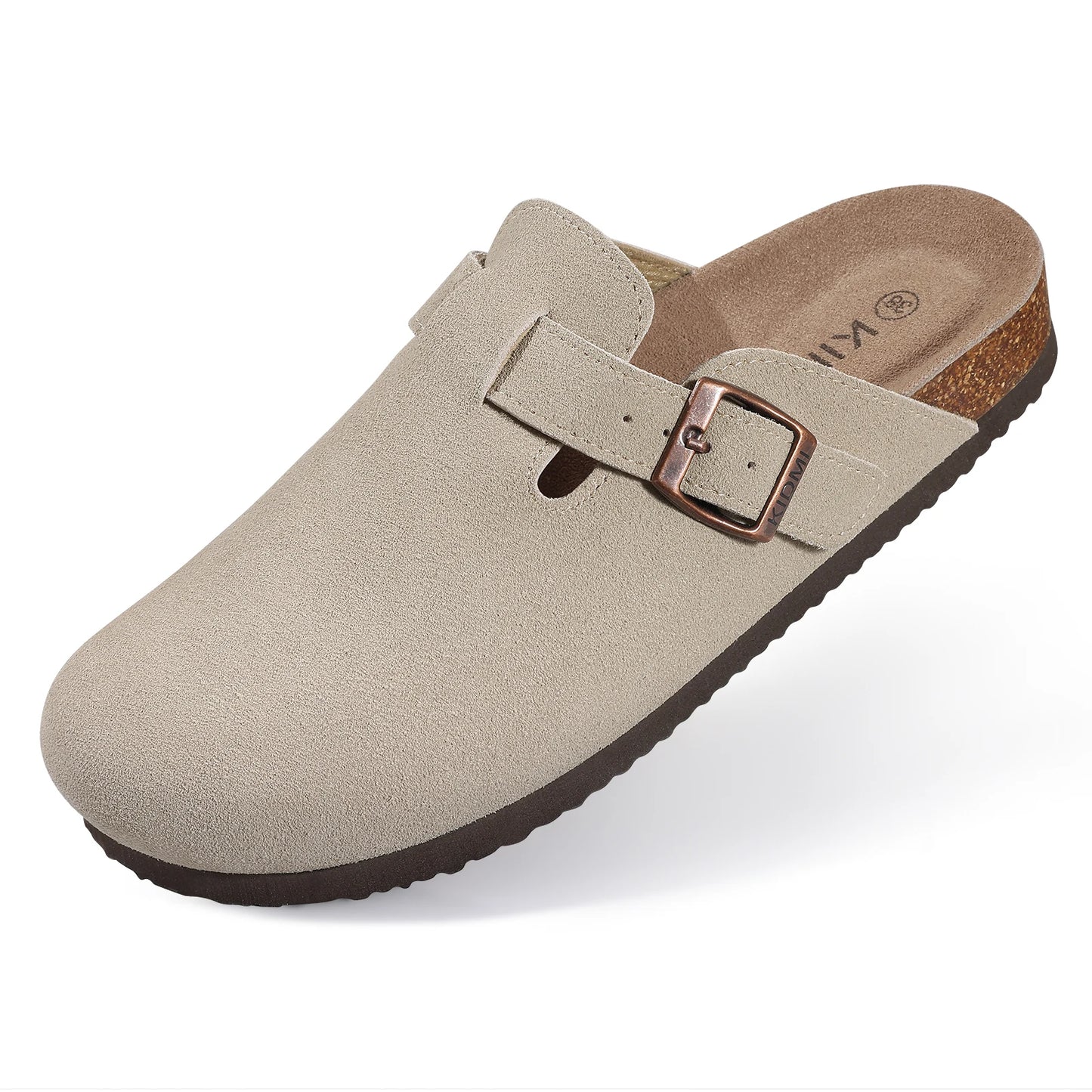 Unisex Suede Cork Insole Mules Slippers