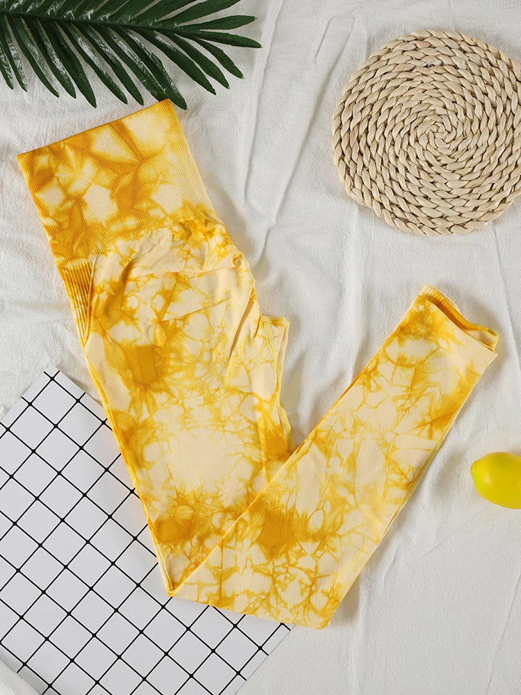Women's Tie-Dye Seamless Push-Up Leggings