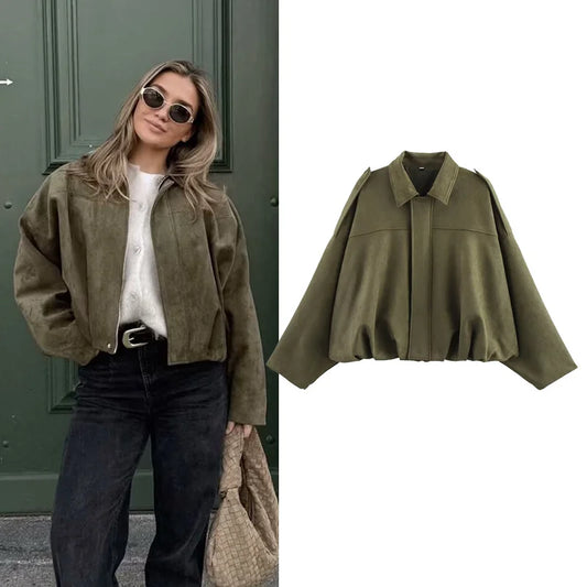 Vintage Oversized Women’s Bomber Jacket