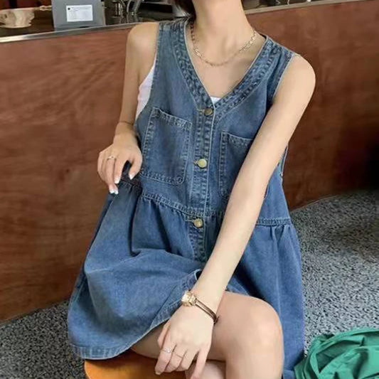 Women's Denim A-Line Mini Dress
