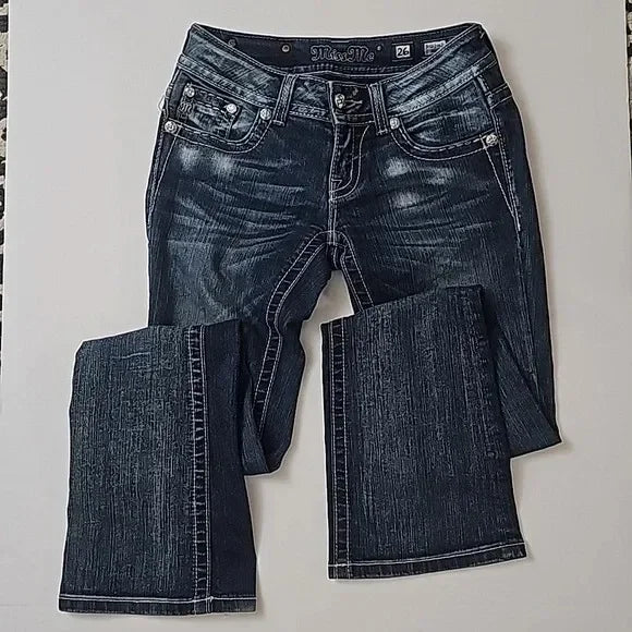 Women's Gothic Embroidered Flared Y2K Jeans