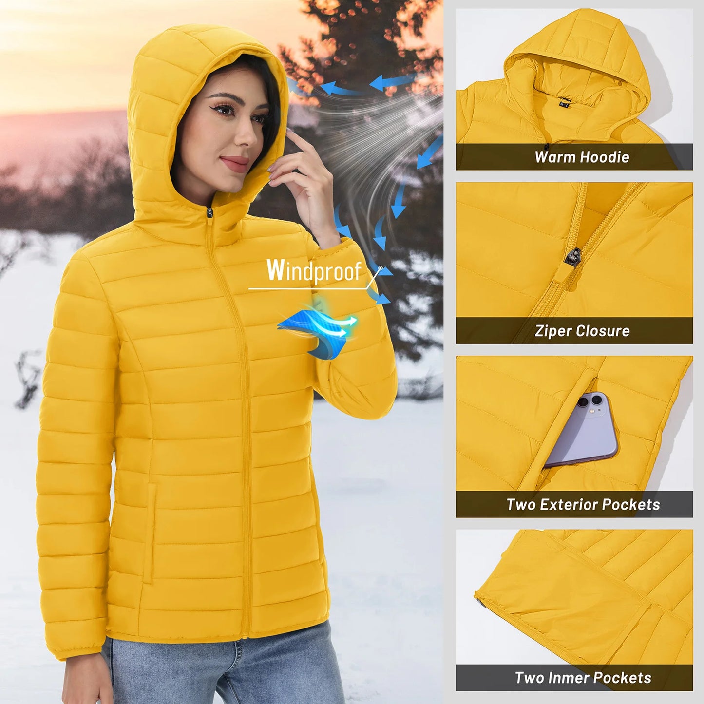 Bella Quilted Hooded Winter Jacket