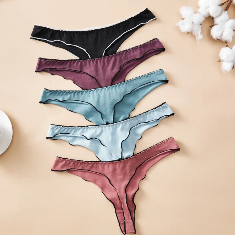 4-Piece Cotton Seamless Thong Set