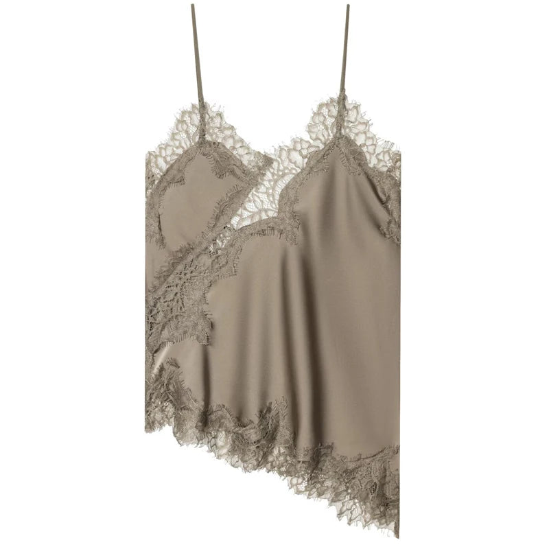 Y2K Satin Lace Backless Camisole Top