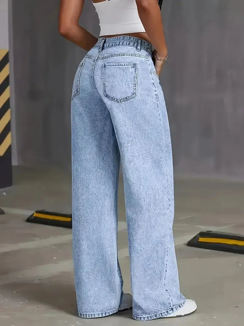 Plus Size Wide Leg Stretch Jeans