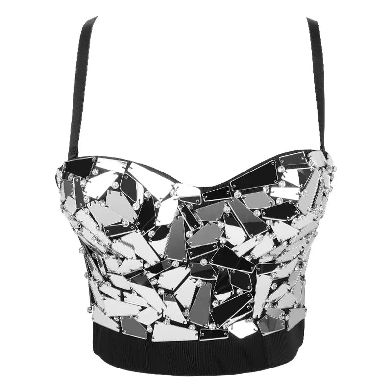 Pearl Rhinestone Y2K Corset Crop Top