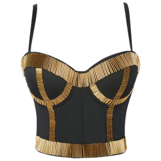 Pearl Rhinestone Y2K Corset Crop Top