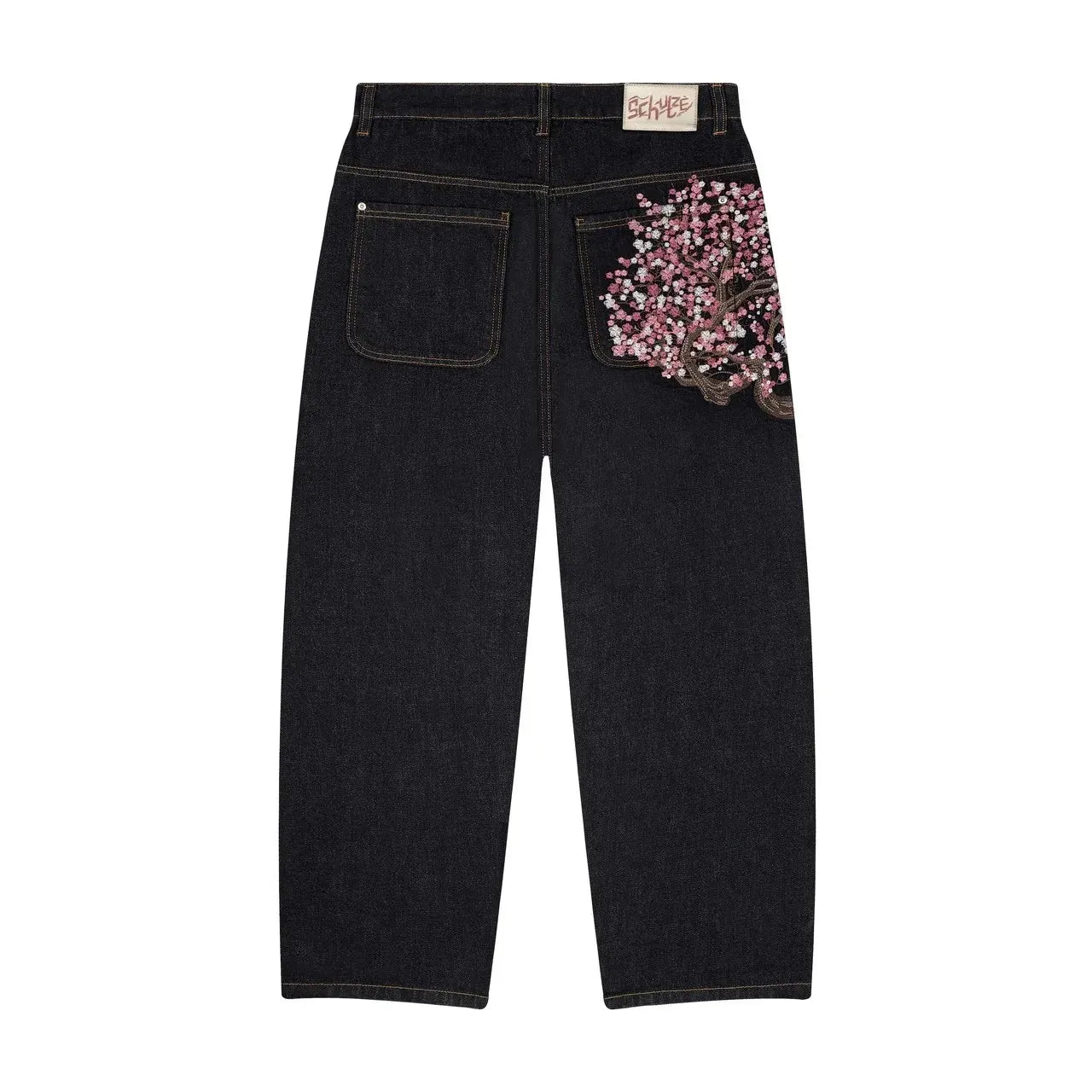 Women's Gothic Embroidered Flared Y2K Jeans