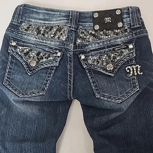 Women's Gothic Embroidered Flared Y2K Jeans