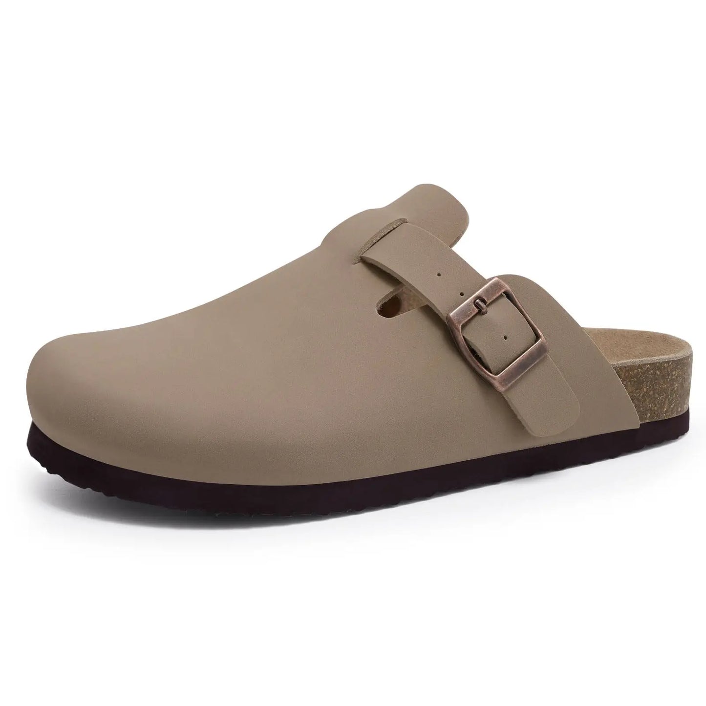 Unisex Suede Cork Insole Mules Slippers