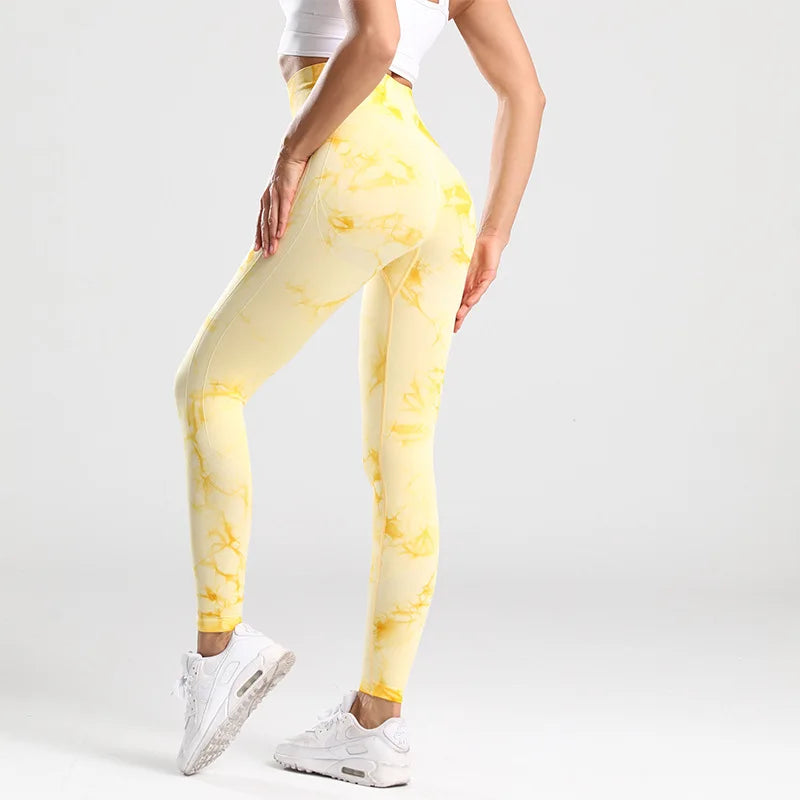 Women's Tie-Dye Seamless Push-Up Leggings