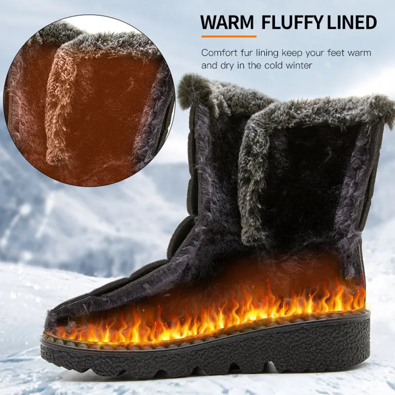 Women's Waterproof Fur Winter Ankle Boots