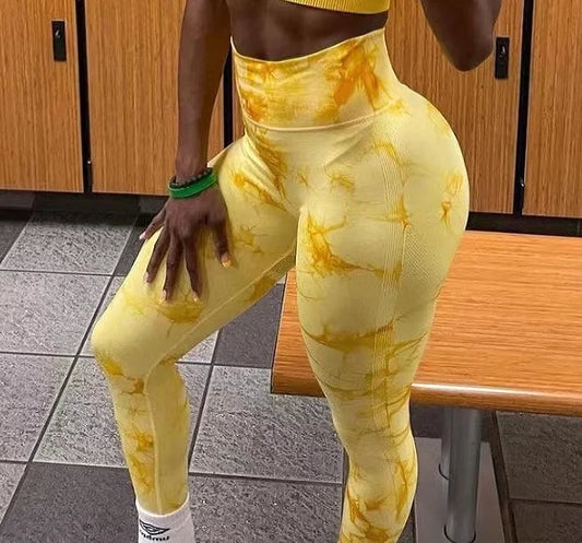 Women's Tie-Dye Seamless Push-Up Leggings