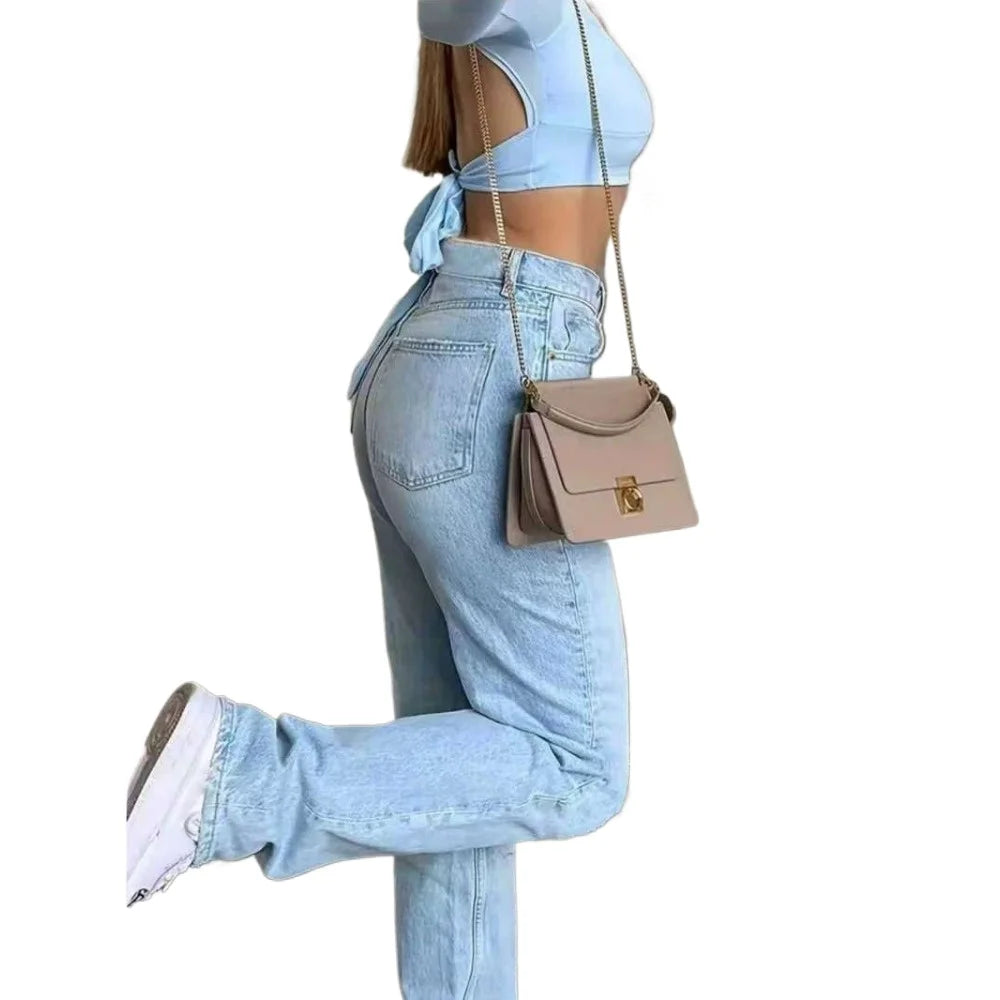 Women's High-Waisted Y2K Baggy Jeans