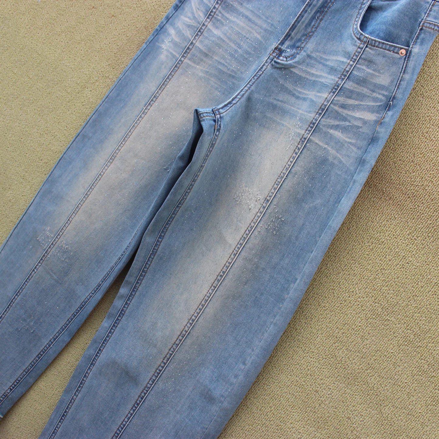 Women's Light Blue Wide Leg Denim Jeans