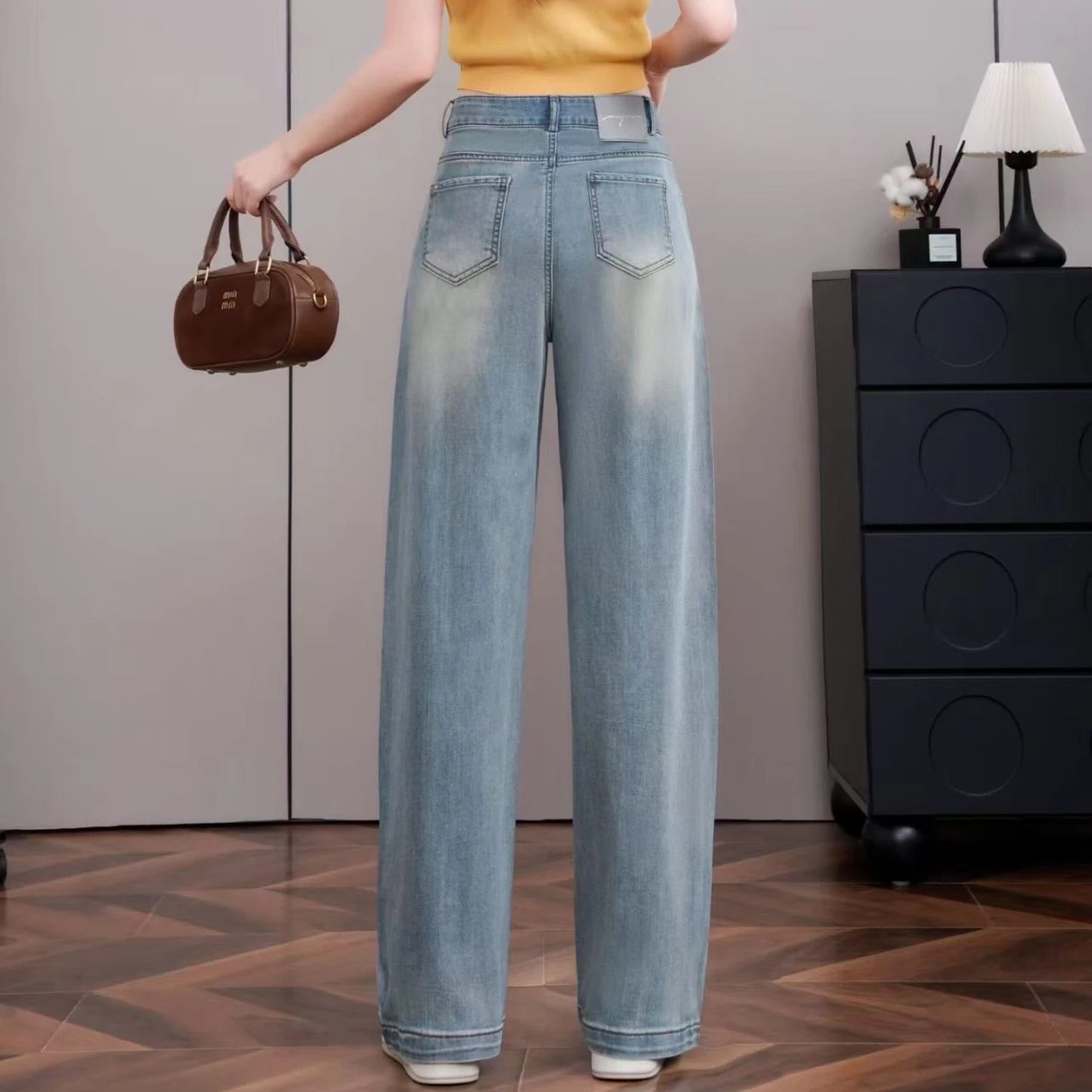 Women's Light Blue Wide Leg Denim Jeans